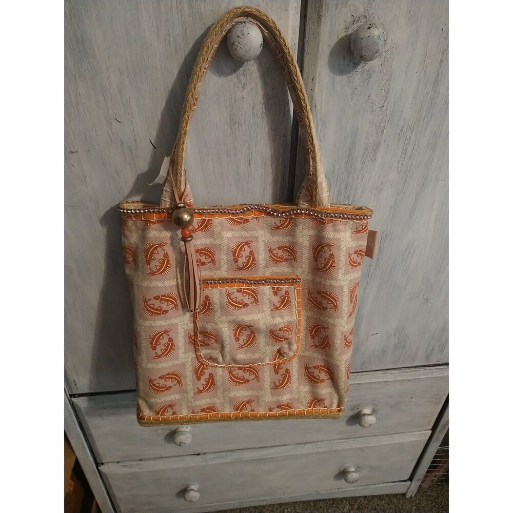 singrid Olsen Boho Espadrille Fish Pattern Bag